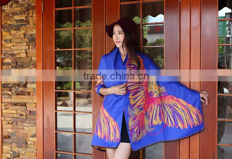 2016 Wholesale Scarves Eagles Printed Animal Shawl Acrylic Wool