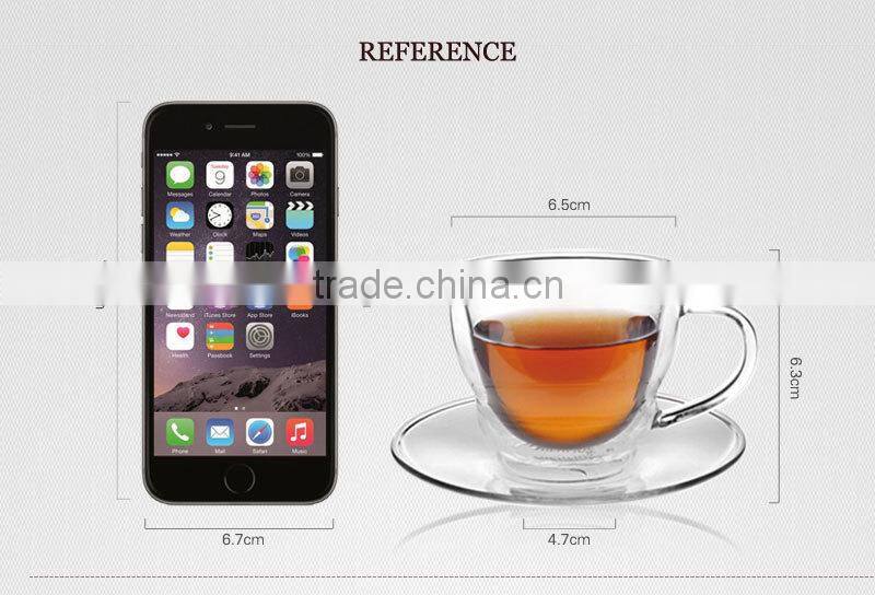 wholesale high quality 80ml double wall glass coffee cup tea cup handmade glassware N6041