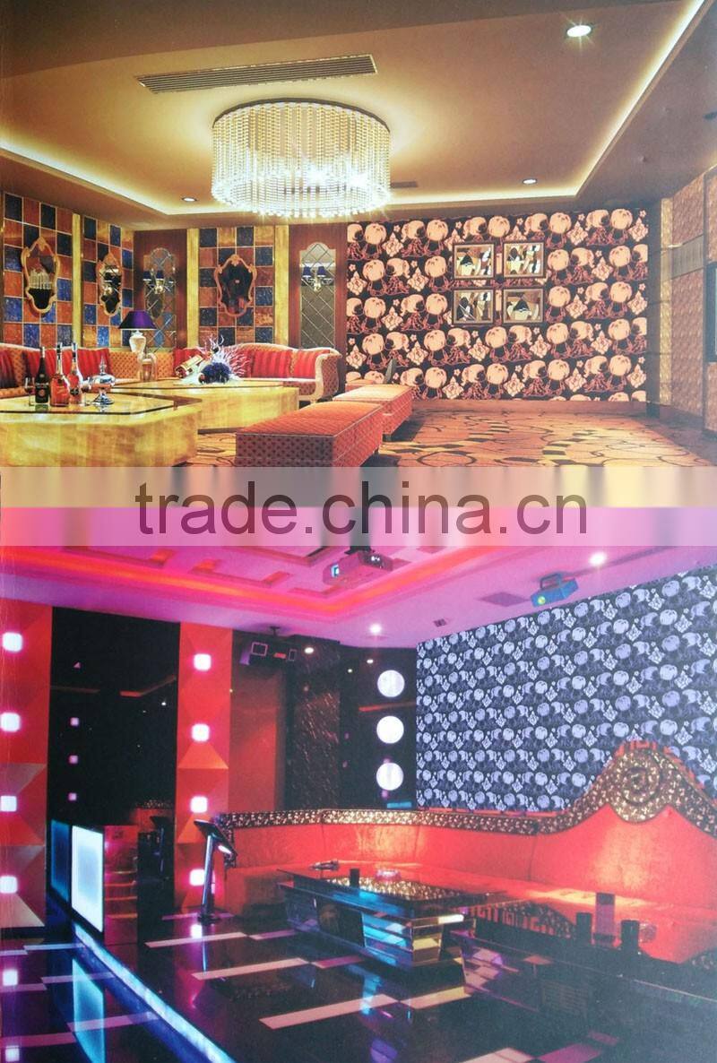 hotel KTV wallcovering 1.37m (137cm) 54" inch fabric back wallpaper zLG-1280