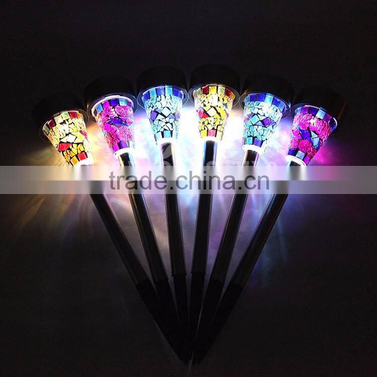 led the lamp Stainless Steel lawn light, solar garden lamp led, Mosaic Border outdoor lamp