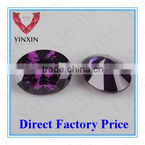 High Quality Synthetic Cubic Zirconia Oval Shape Amethyst CZ