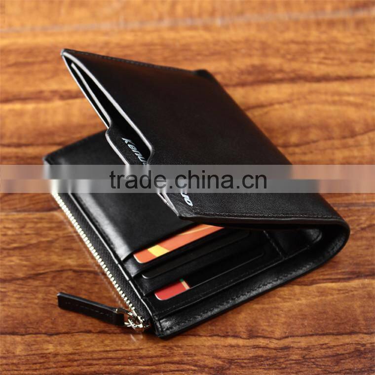 perfect design bi-fold leather men wallet for gift