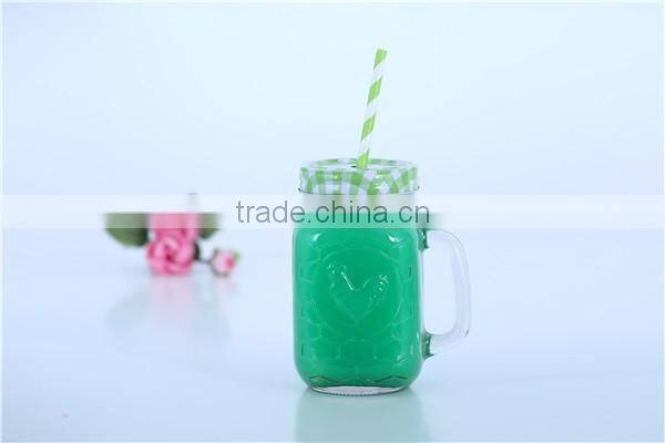 Glass Jar glass mason jar with handle and lid glass mug