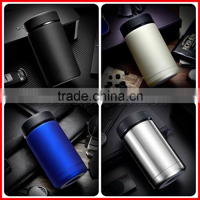 New design 304 double layers stainless steel Dermatoglyph lid Rubber paint body office gift vacuum thermal insulation cups