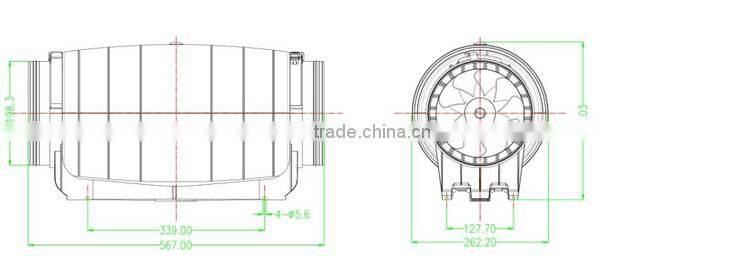 HDD-200P 115v/230v silent reversible duct fan
