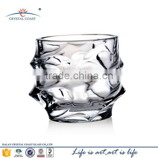 machine pressed DOF glass tumbler unique shape glass tumbler