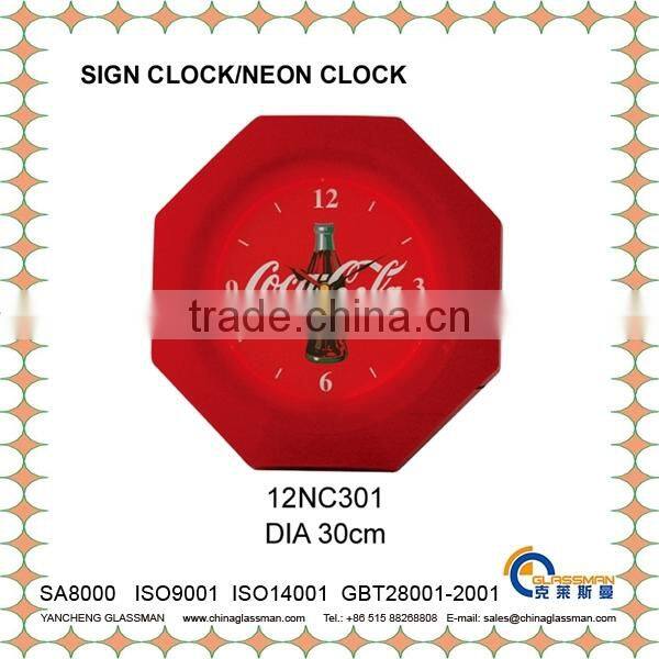 DIA 30cm customizable colorful neon clock LED clock wall clock