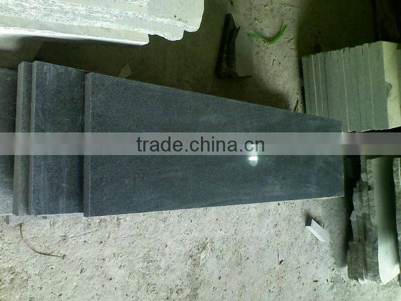 G654 dark Grey Granite Stair Steps polished flat edge