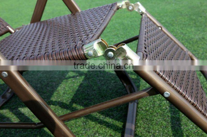 Comfortable foldable chair ,rattan beach chair,outdoor high back rattan chair
