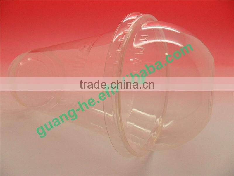 Disposable16oz transparent biodegradable Plastic PLA(polylactic acid) ice cream cup/transparnt plastic cup