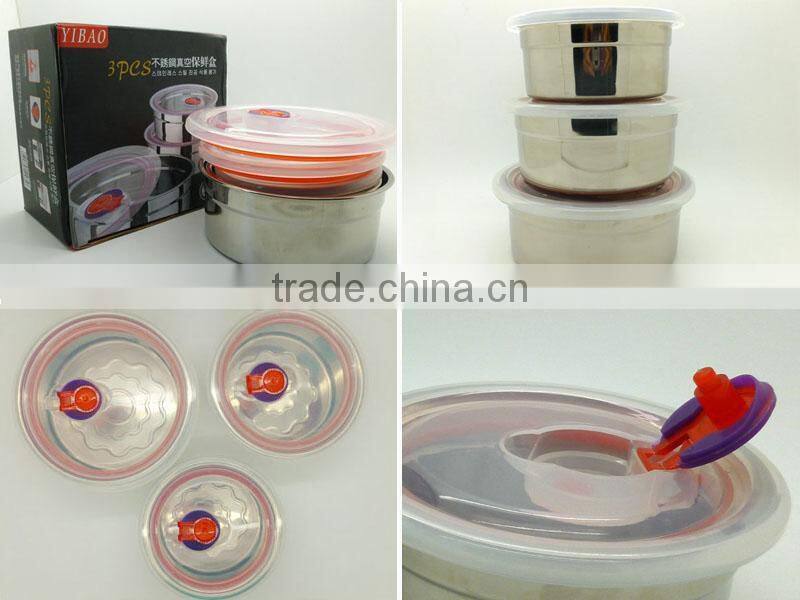 stainless steel non-magnetic fresh keeping box 3pcs set