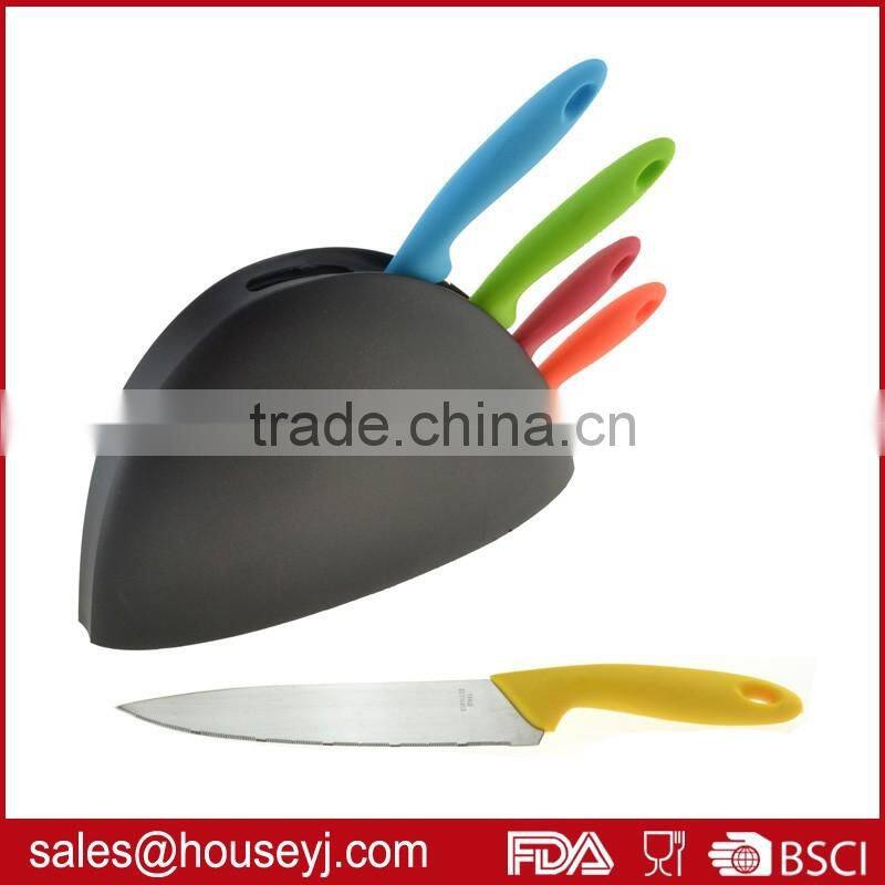 5 pieces stainless steel kitchen knife set with knife block knife holder