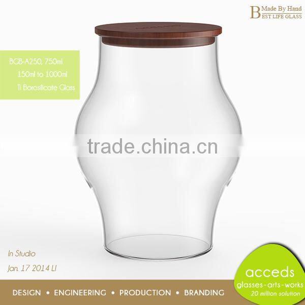 Round Airtight Large 1000ML Candy Jar Glass