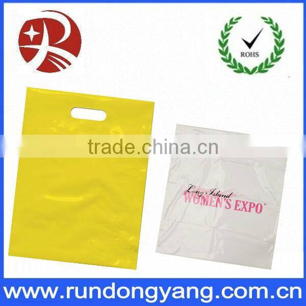 yellow printing ECO-friendly die cut plastic bags