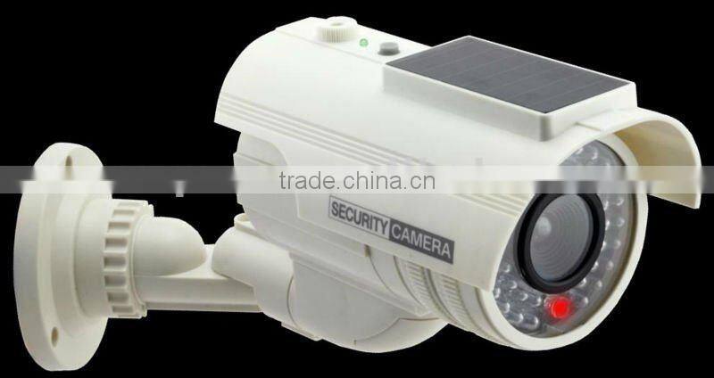New Arrival!! Solar powered Vandal-proof Dummy security IR camera w/ outdoor rain shield for outdoor
