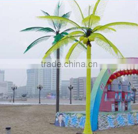 Home garden decorative 750cm Height outdoor artificial green flashing LED solar lighted up coconut palm trees EDS06 1402