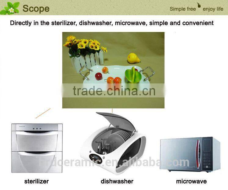 China stock ceramic garlic grater plate with Metal handle