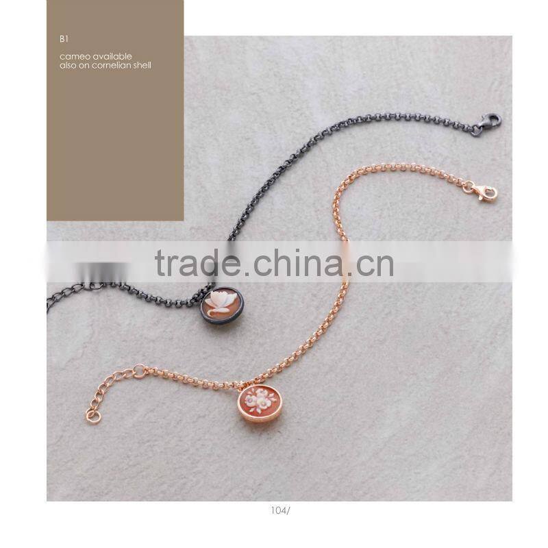 Hot Sale 925 Sterling Silver Elegant Handmade Cameo Bracelets Made in Italy B1 cameo12mm