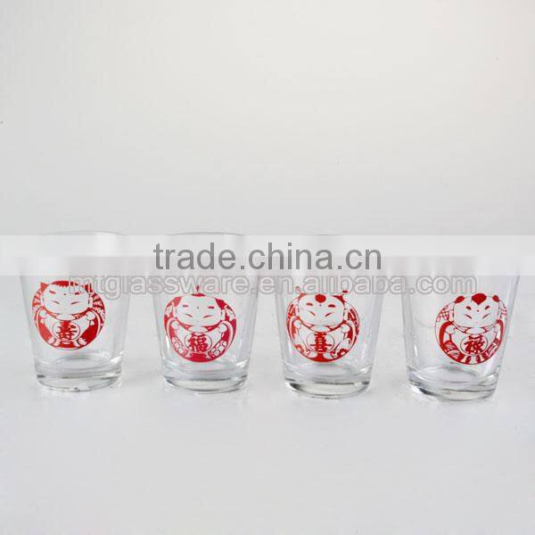 60-86ml top grade 6 colorful mini wine shot glass set