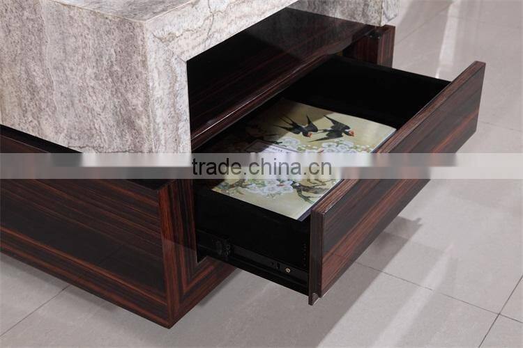 luxury living room furniture small sqaure marble top coffee table