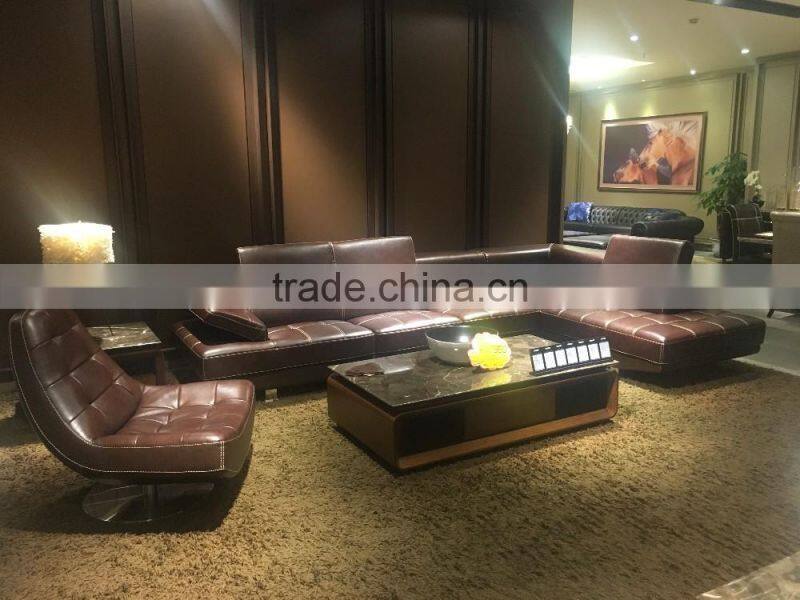 New design high quality top grain leather sofa fashion furniture modern KD-S1808