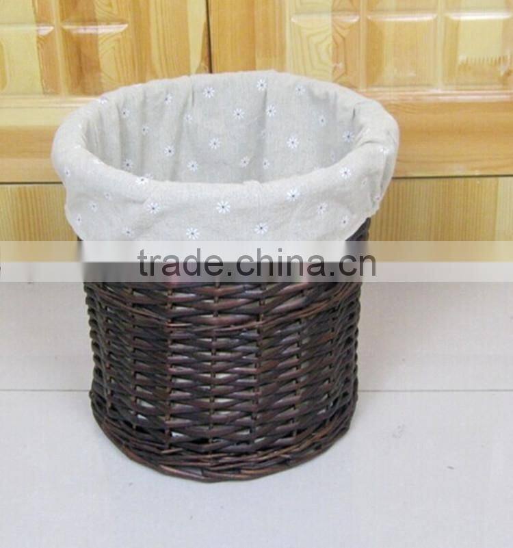 Great round wicker laundry basket dirty clothing basket with full liner Set of 2