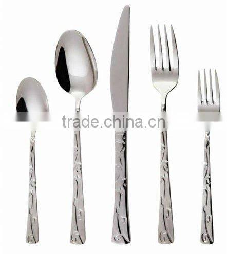 Golden plated SS430 material silver spoon knife and forkwith high quality and elegant design