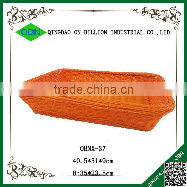 Wholesale bulk hand woven bread tray plastic bread basket