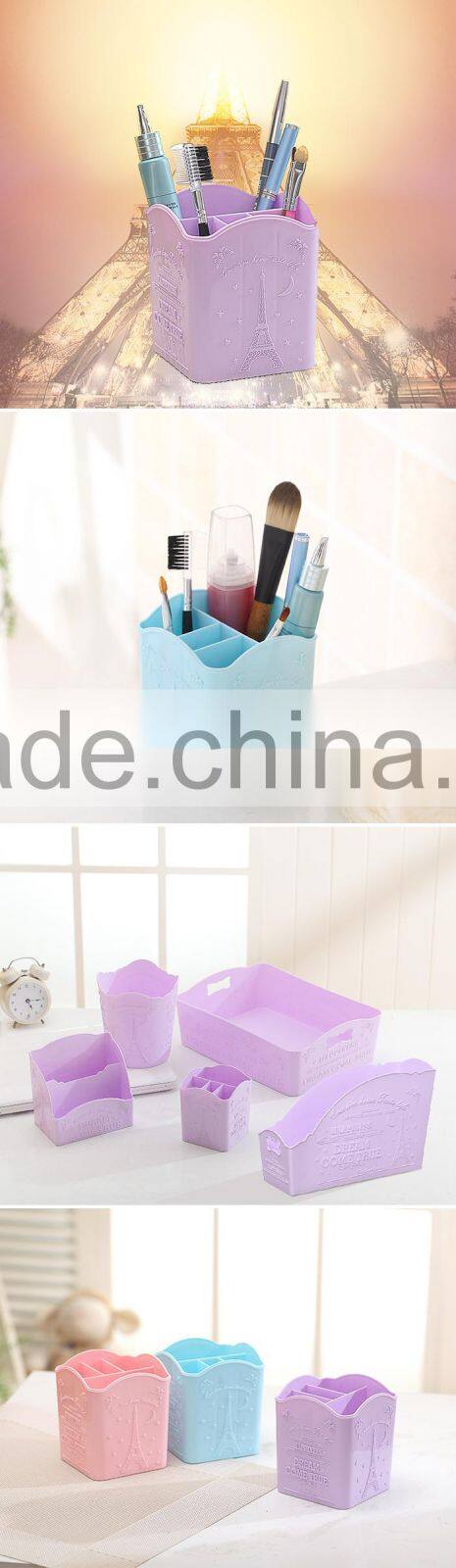 emc plastic storage basket with dividers, desktop square basket with dividers