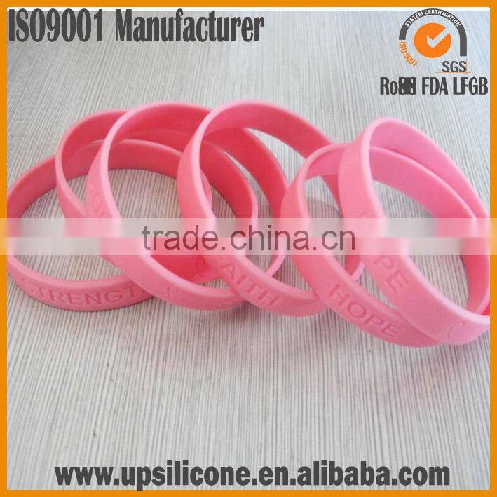 Breast Cancer Silicone Bracelets , Breast Cancer Awareness Promotional Gift Silicone Bracelet Wholesale