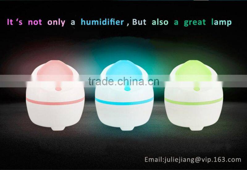 Cool Mist USB Mini Portable Quiet Personal Travel Humidifier with Night Light, Auto Safety Shut-off,Timer function, Adapter & Fi