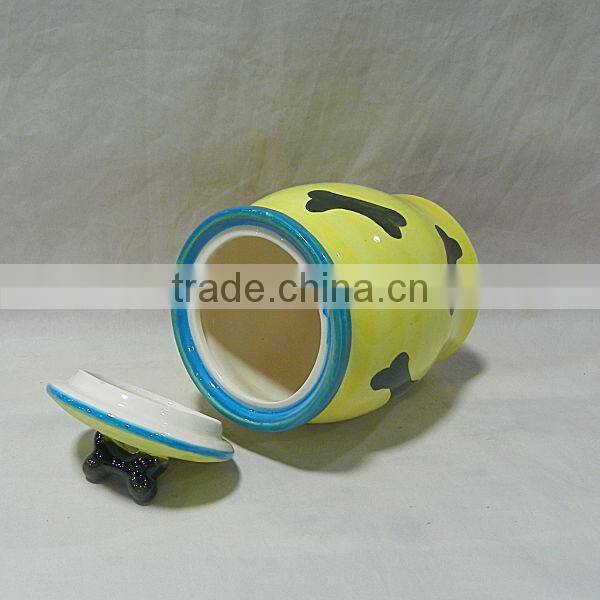 Ceramic Dog Food Treat Jar with Lid