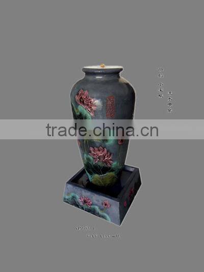 elegance fiber glass vase water fountain