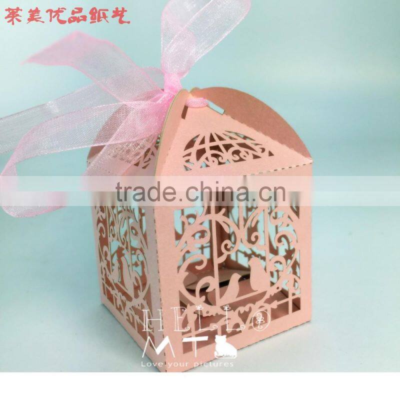 Customized foldable sweet wedding candy box romantic paper wedding box