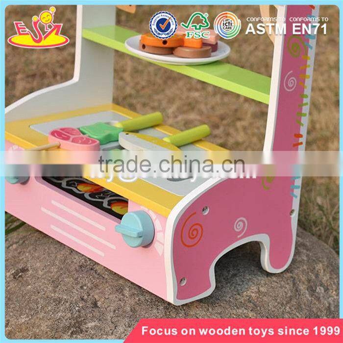 wholesale preschool kids play barbecue wooden toy bbq set new design girls wooden toy bbq set W10C302