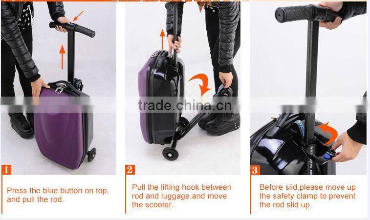 labor saving folding EVA+PC scooter luggage