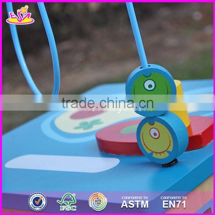 2017 new design 5 in 1 multi-function children wooden bead maze table W11B134