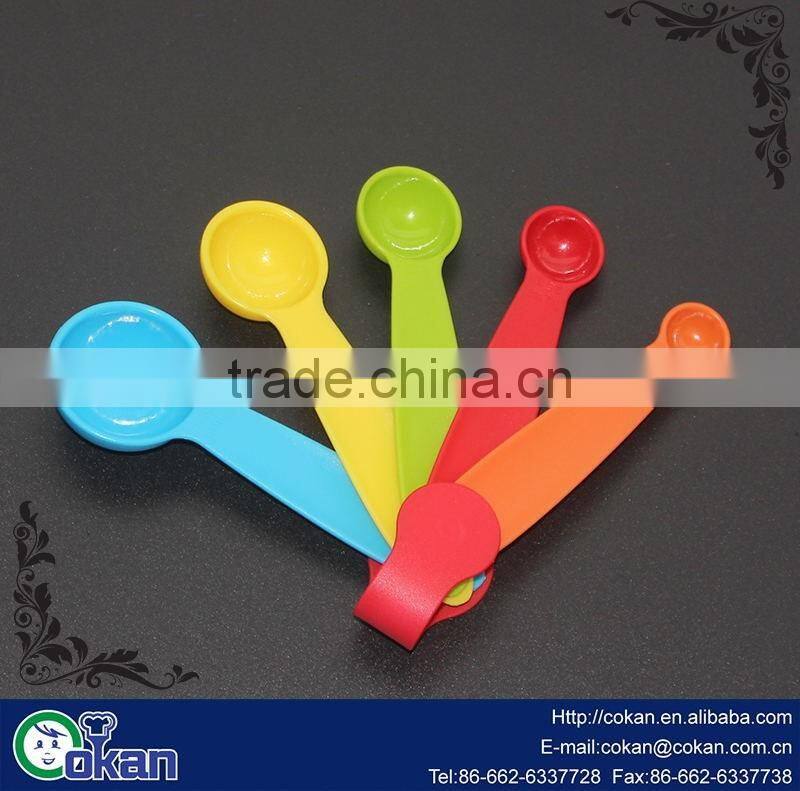 CK-S043 5Pcs Rainbow Plastic Measuring Spoons Cups Tools Set For Baking Cooking Plastic measuring spoon set / measuring cup