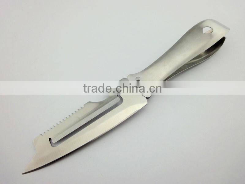 Top quality stainless steel kitchen tools 4in1 multi function peeler with tweezer