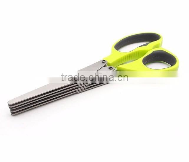 Kitchen Five Layers of Multilayer Stainless Steel Scissors Cut Green Onion Mince Coriander Laver