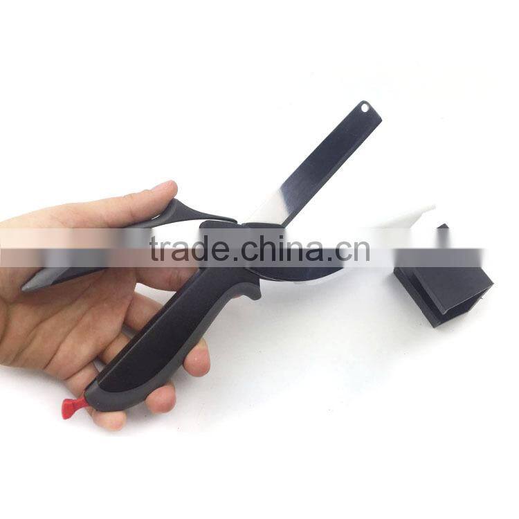 2 in 1 functional knife cutting board clever scissors cutter