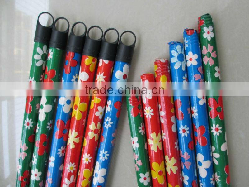 PVC Coated Wooden Cleaning Floor Mop Stick Handle with Various Caps