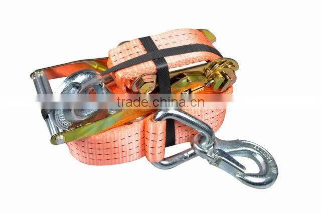 2" ratchet tie down with forged security hook, 50mm*8m, two-pieces, 2000/4000DAN, CEGS