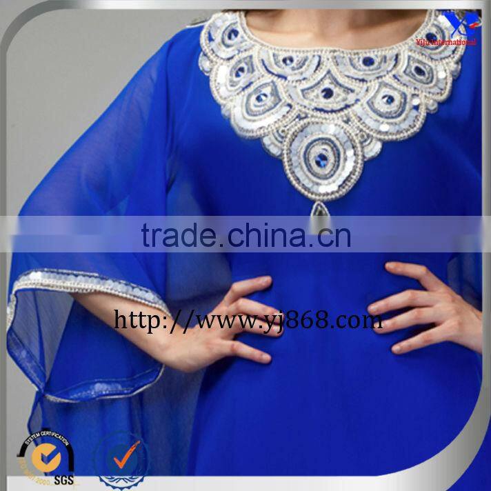 Beautiful butterfly lace collar crystal beaded new design abaya