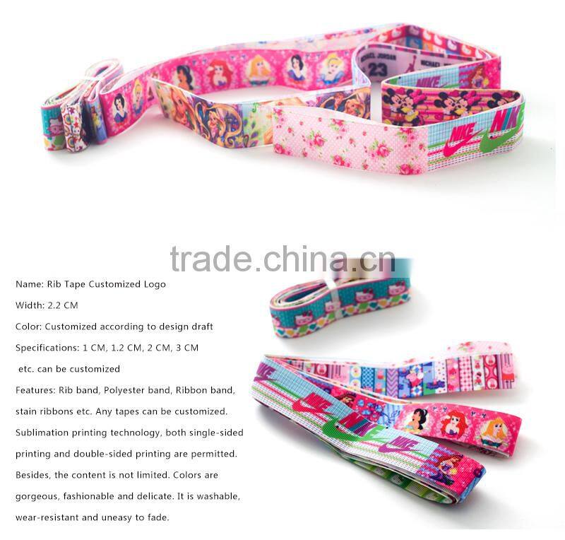 Factory Wholesale Custom Printed Wave Wide Grosgrain Rainbow Ribbon For Bulk Ribbon