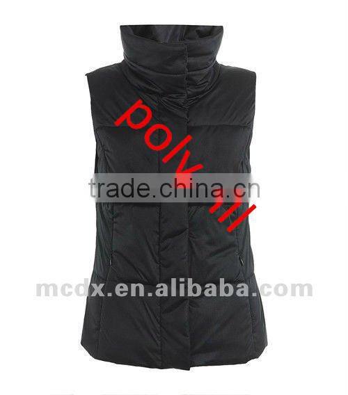 stand collar slim waist women gilet