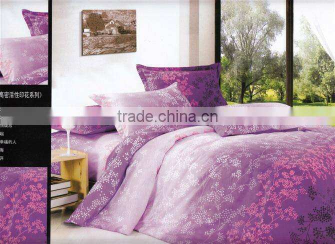 kingsize flower design disperse printing diamond velvet hotel home bedding set