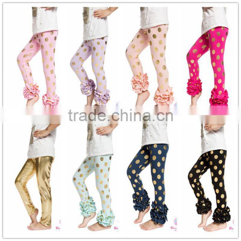 New design wholesale cotton ruffle icing pants for baby girls