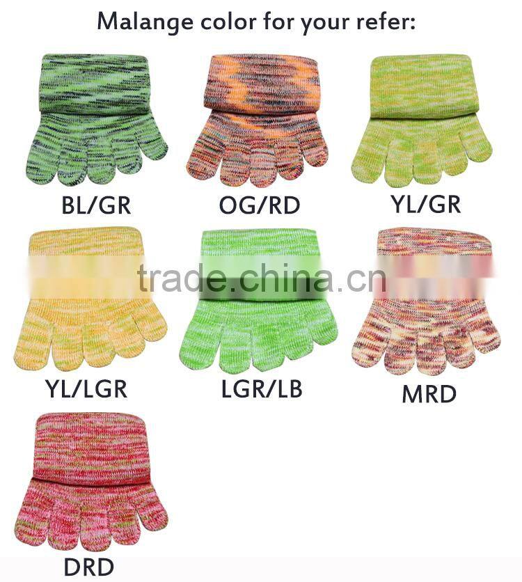breathable colorful mix blend yarn bamboo five toe socks