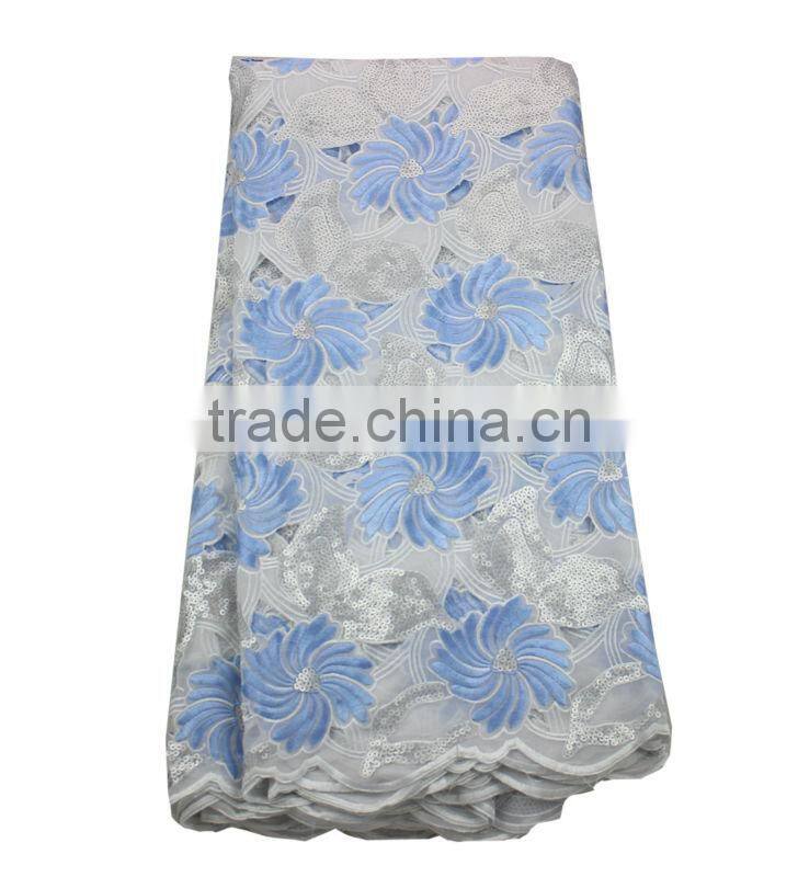 heavy gorgeous cotton voile lace with sequins L0241